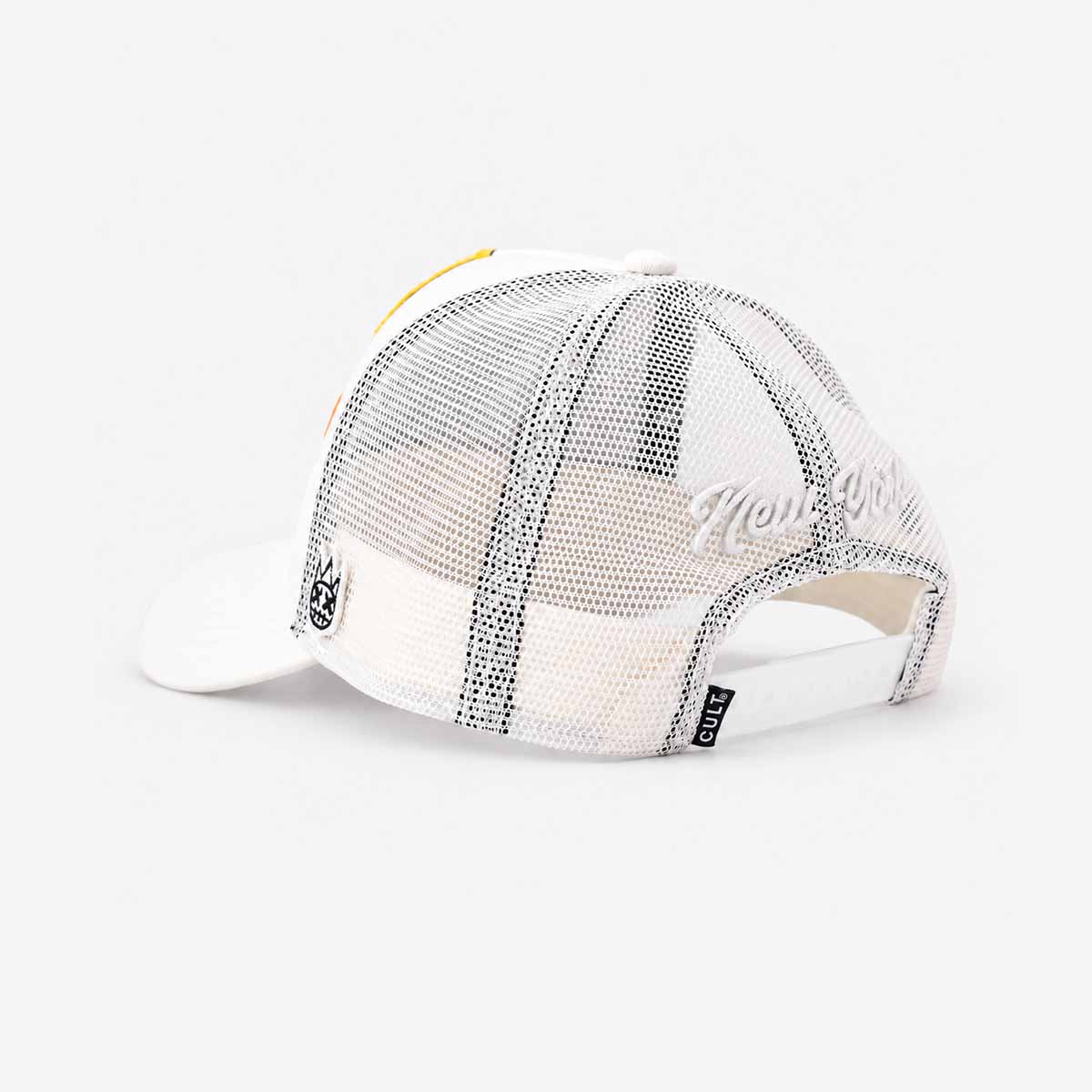 Hard Rock x Cult Chenille Logo Mesh Trucker Hat in Winter White image number 6