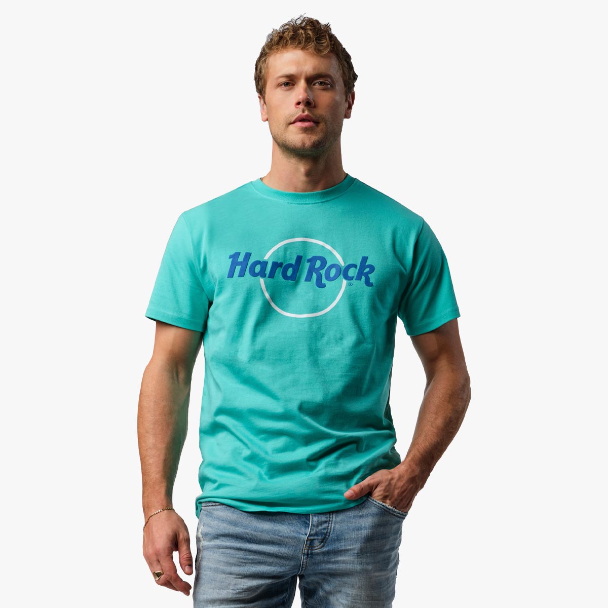 Adult Fit Pop of Color Tee in Teal image number 1