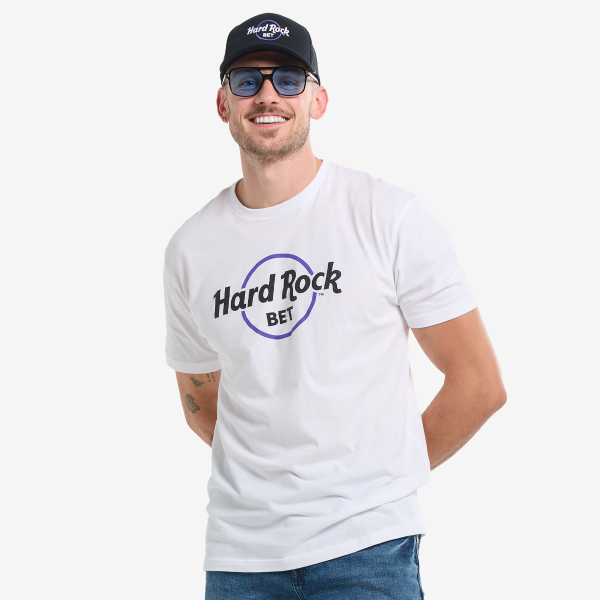 Adult Fit Hard Rock BET Classic Logo Tee White image number 1