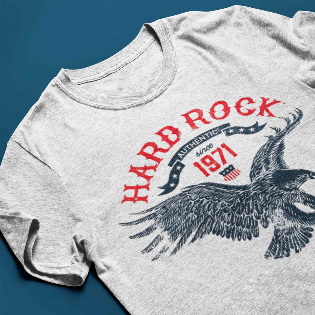 Americana Adult Fit Grey Tee with Flying Eagle Logo Motif image number 5