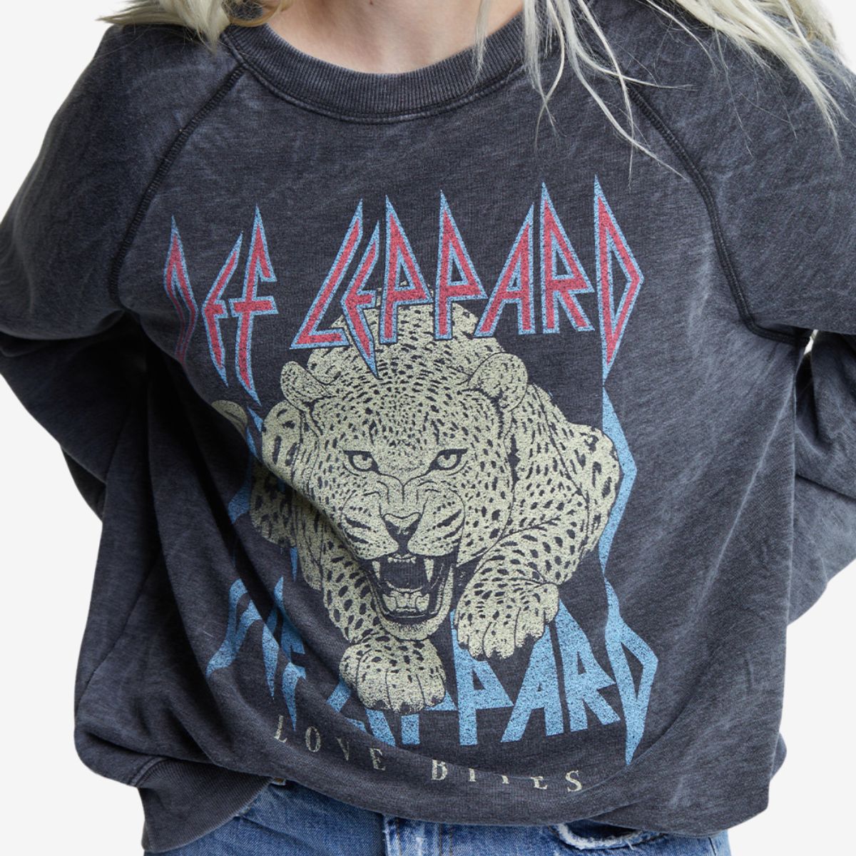 Def Leppard Oversized Sweatshirt Love Bites Design by Recycled Karma image number 4