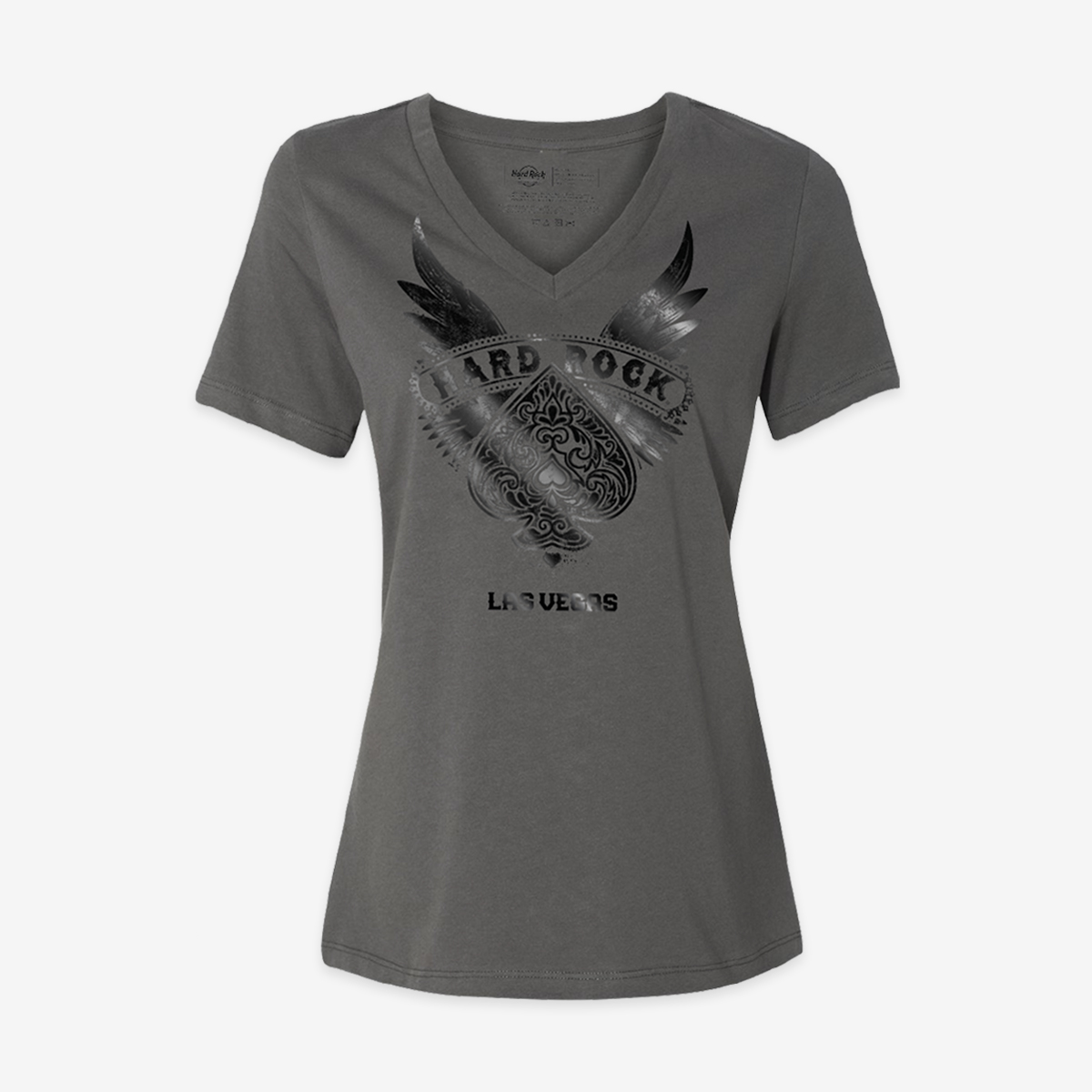 Casino Spade Women's Grey V-Neck Tee image number 1