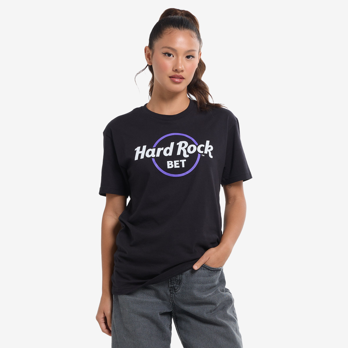 Adult Fit Hard Rock BET Classic Logo Tee in Black image number 1