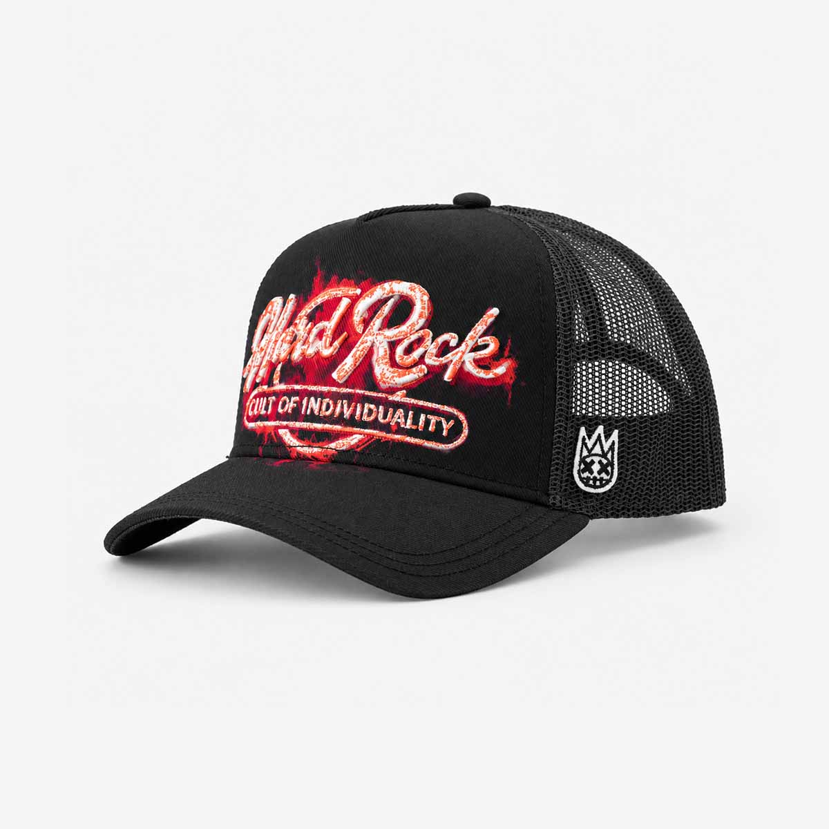 Hard Rock x Cult Graffiti Logo Mesh Trucker Hat in Black image number 3