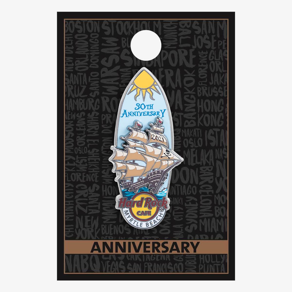 Limited Edition Myrtle Beach 30th Anniversary Rockin Surfboard Pin image number 2