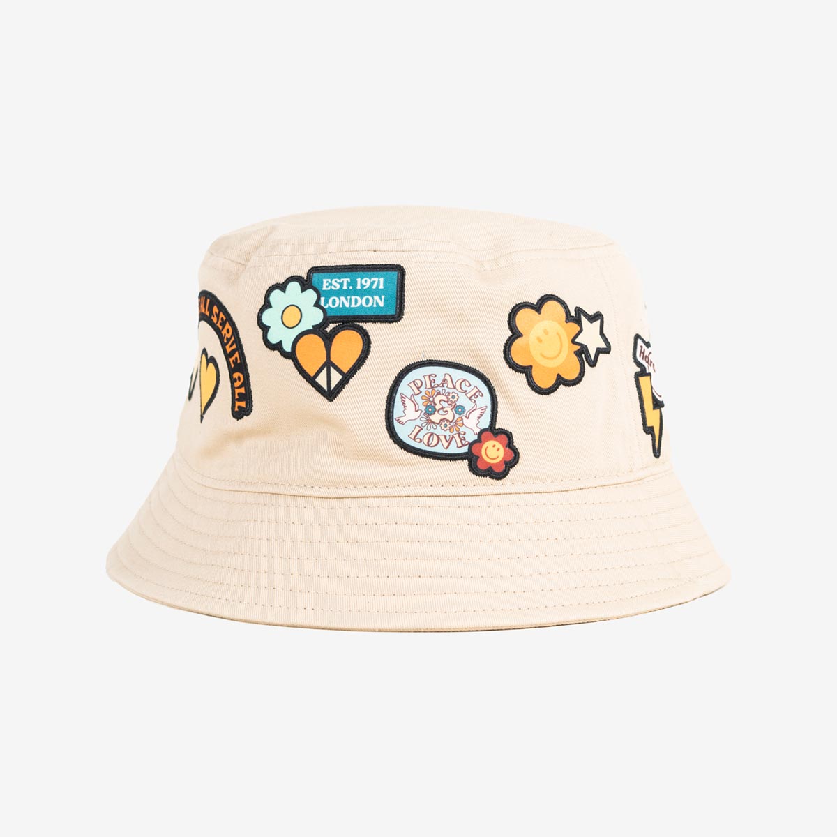 Hard Rock Music Festival Bucket Hat with Patches in Khaki image number 1