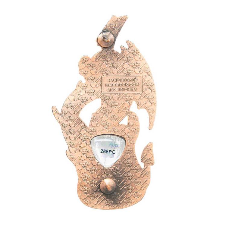 3D Dragon and Flag Guitar Pin image number 2