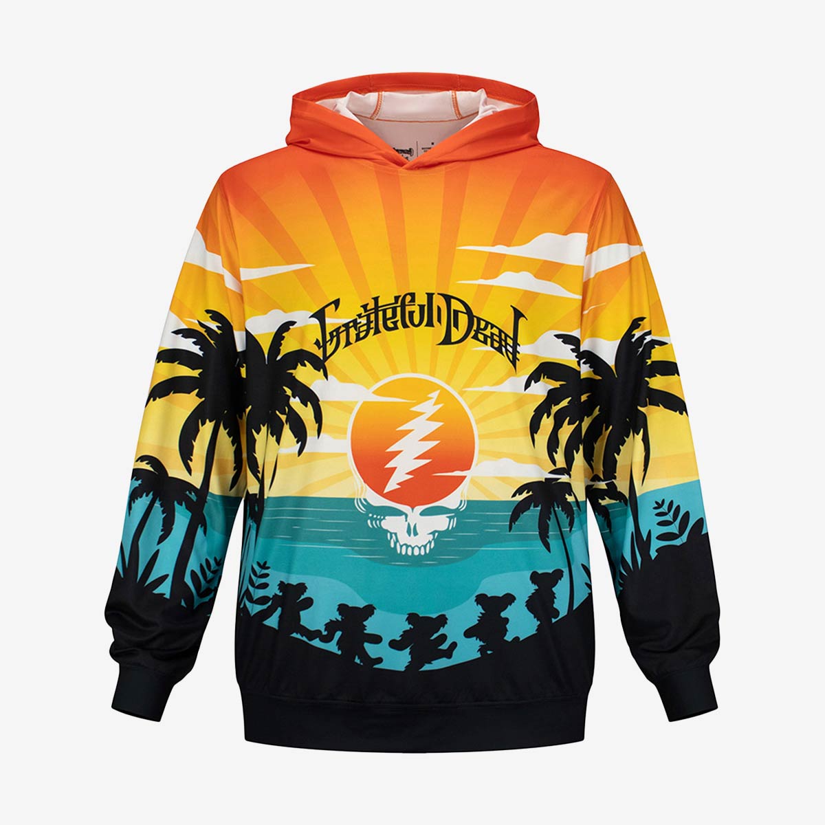 Grateful Dead Rising Sun UPF50 Hoodie in Tie-Dye Orange image number 7