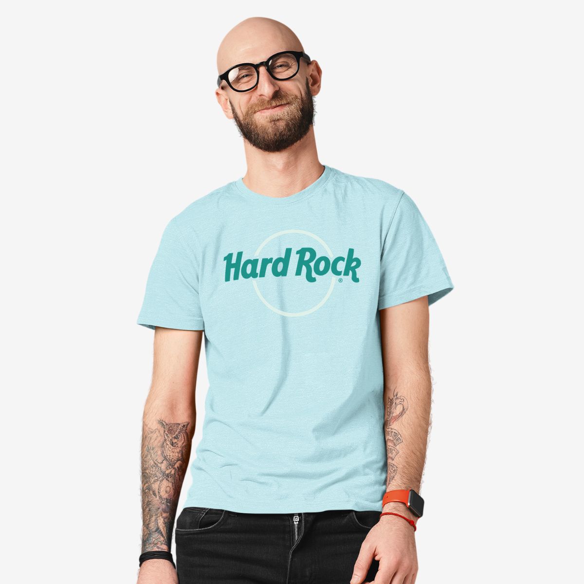 Hard Rock Adult Fit Pop of Color Tee in Aqua image number 1