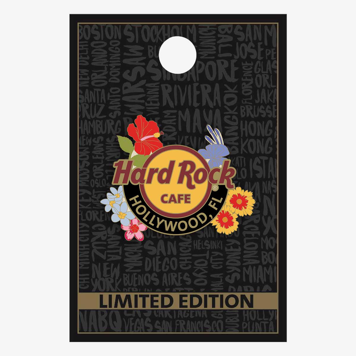 Limited Edition Hollywood, FL Floral Logo Pin image number 2