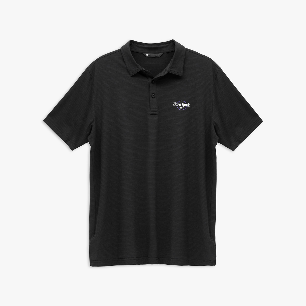 Unisex Hard Rock BET x Travis Mathew Heater Polo Black image number 1