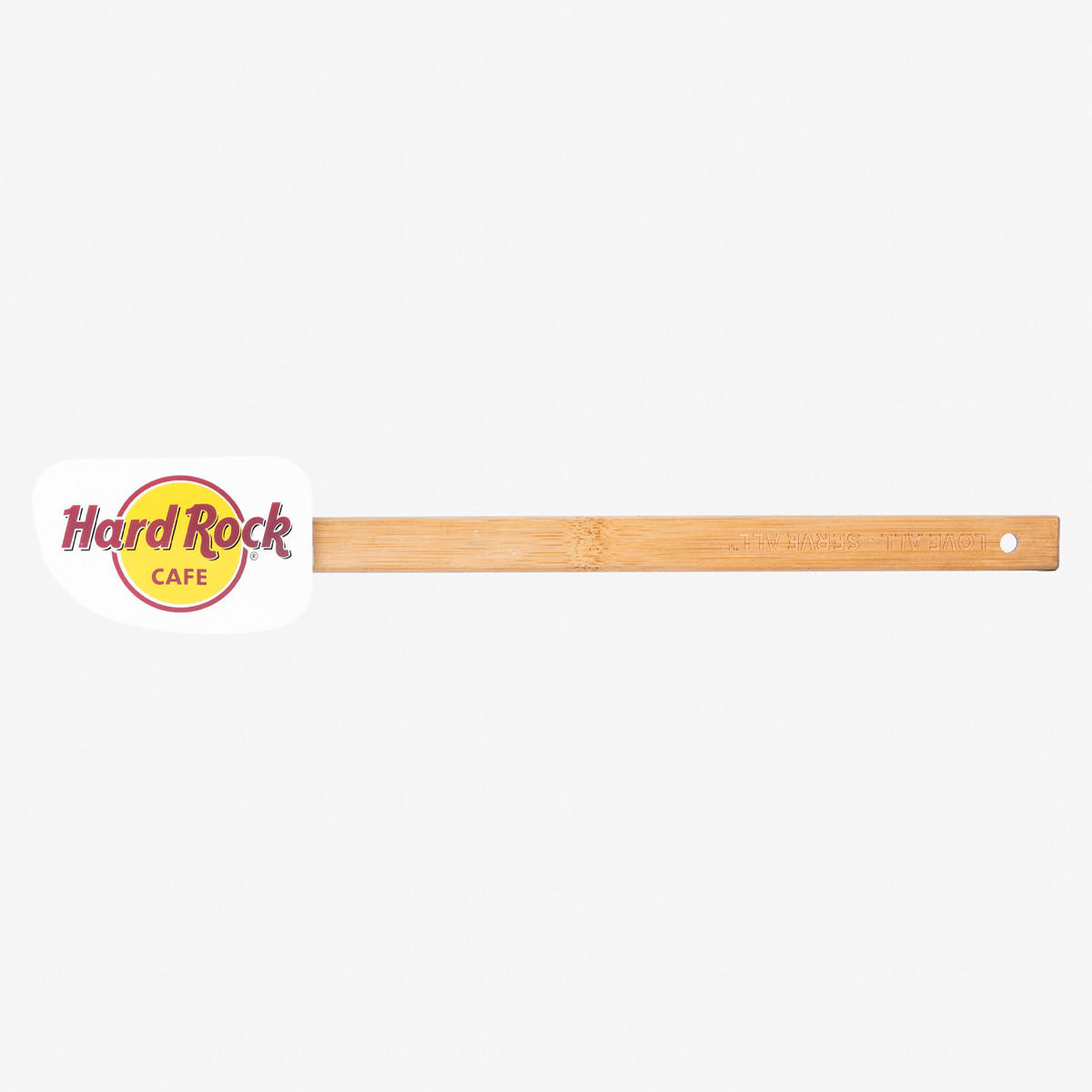 Hard Rock Cafe Logo Spatula in White with Wood Handle image number 1