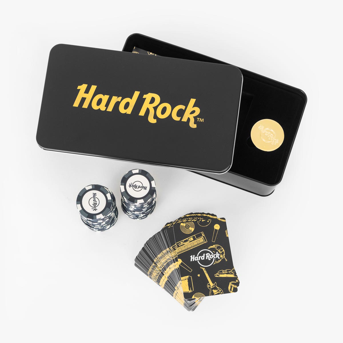 Hard Rock Metallic Tin Poker Set image number 4