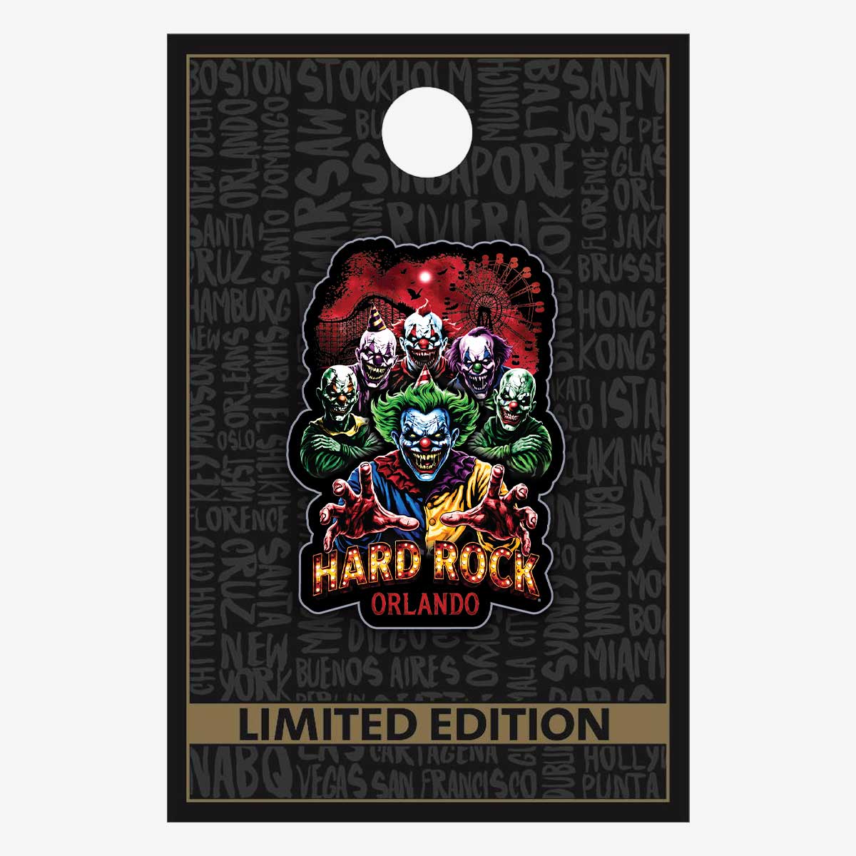 Limited Edition Orlando Halloween Funhouse Clowns Pin image number 2