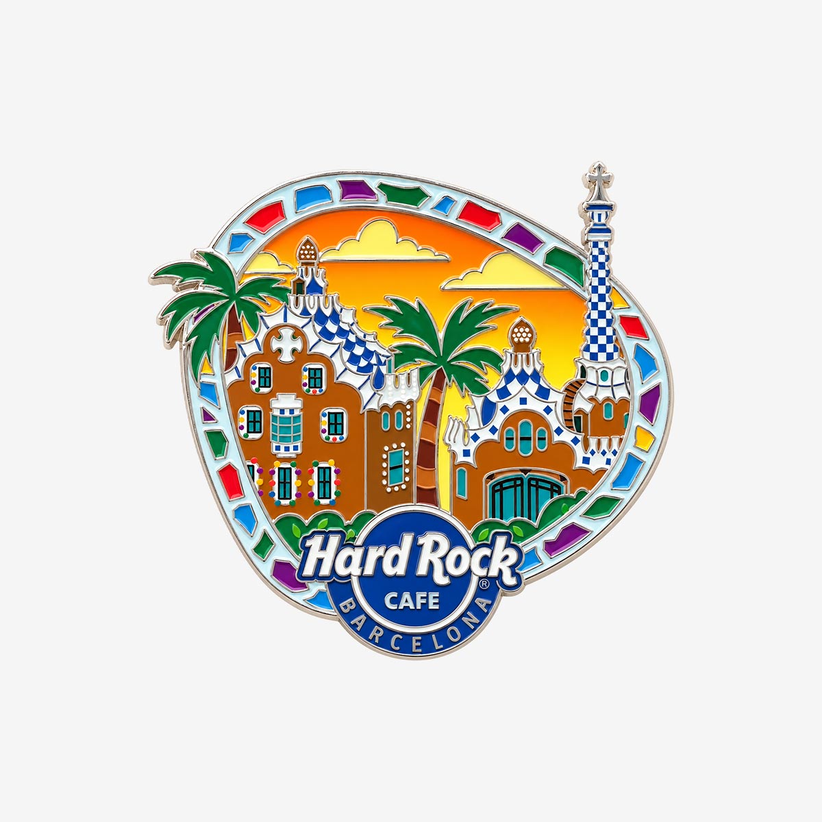 Collectible Barcelona Mosaic Border Local Pin image number 1