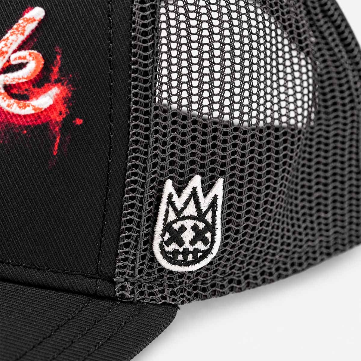 Hard Rock x Cult Graffiti Logo Mesh Trucker Hat in Black image number 6