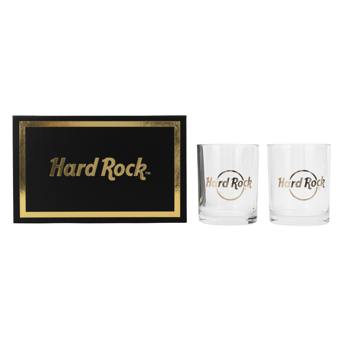Hard Rock Whiskey Glass Set with Metallic Gold Logo image number 5