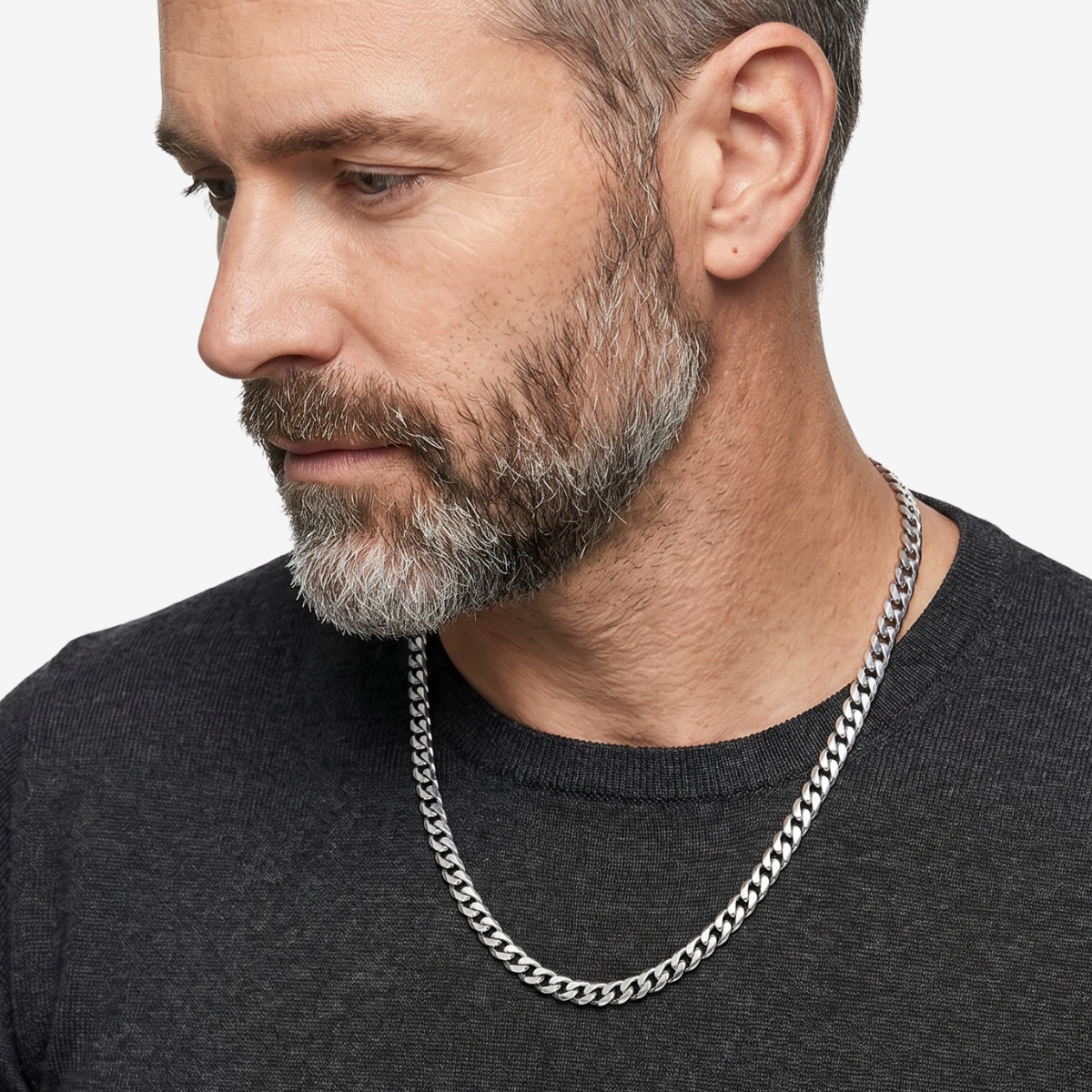Ethos Curb 20" Brushed Gun Metal Chain Necklace image number 5
