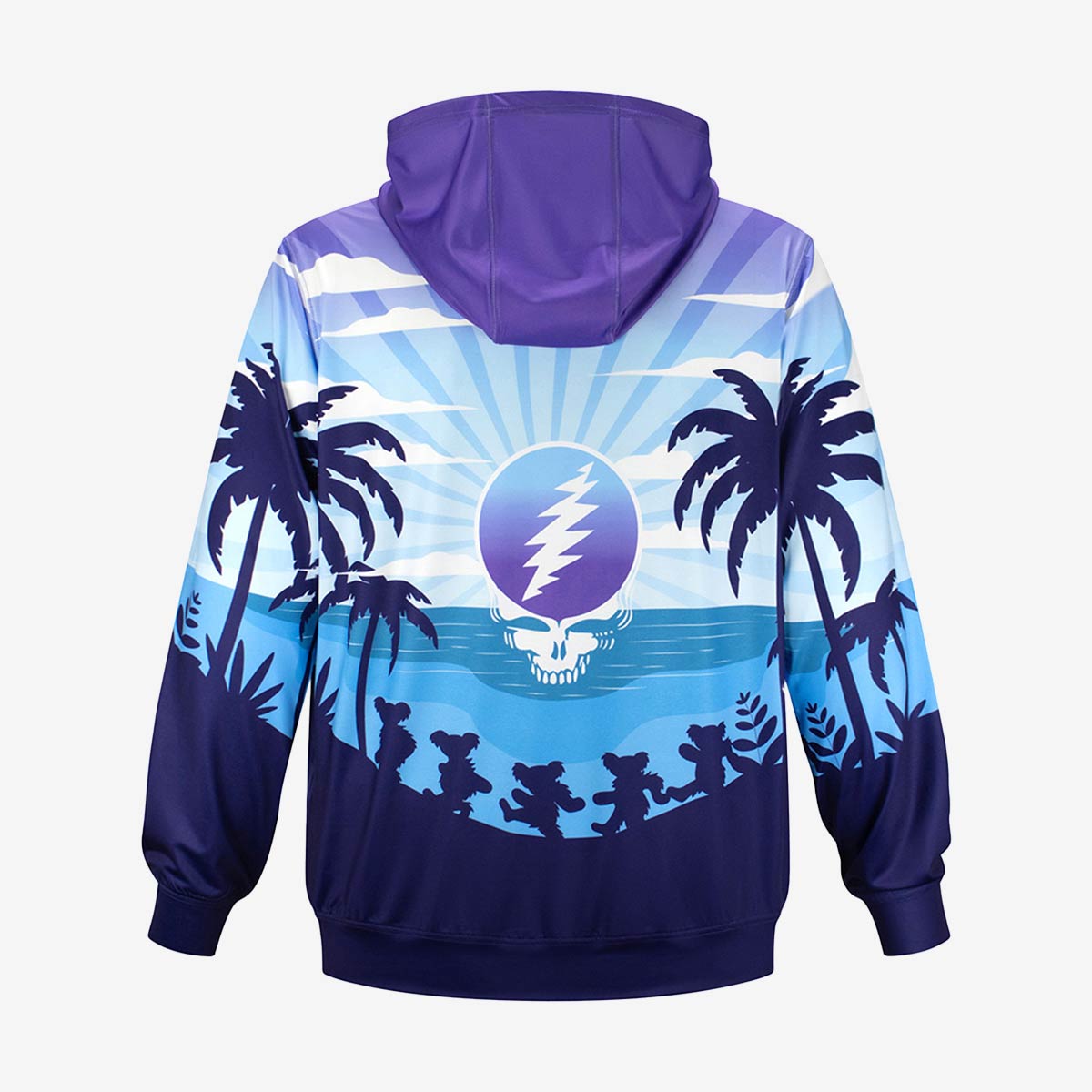 Grateful Dead Rising Sun UPF50 Hoodie in Tie-Dye Purple image number 2