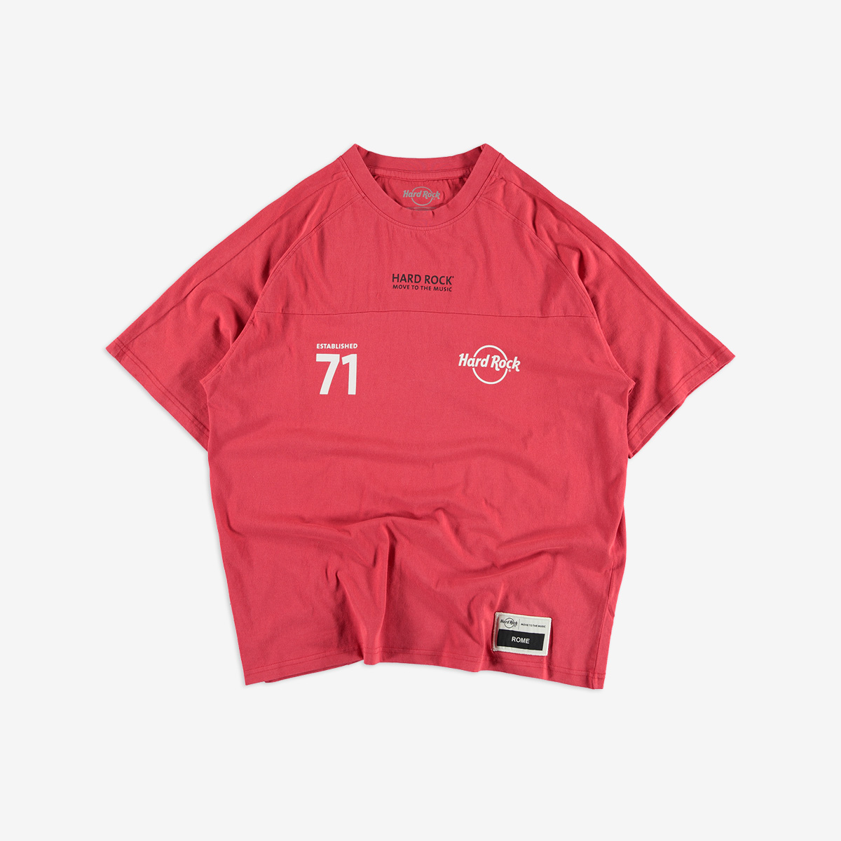 Gradient Logo Panel Tee in Red image number 1