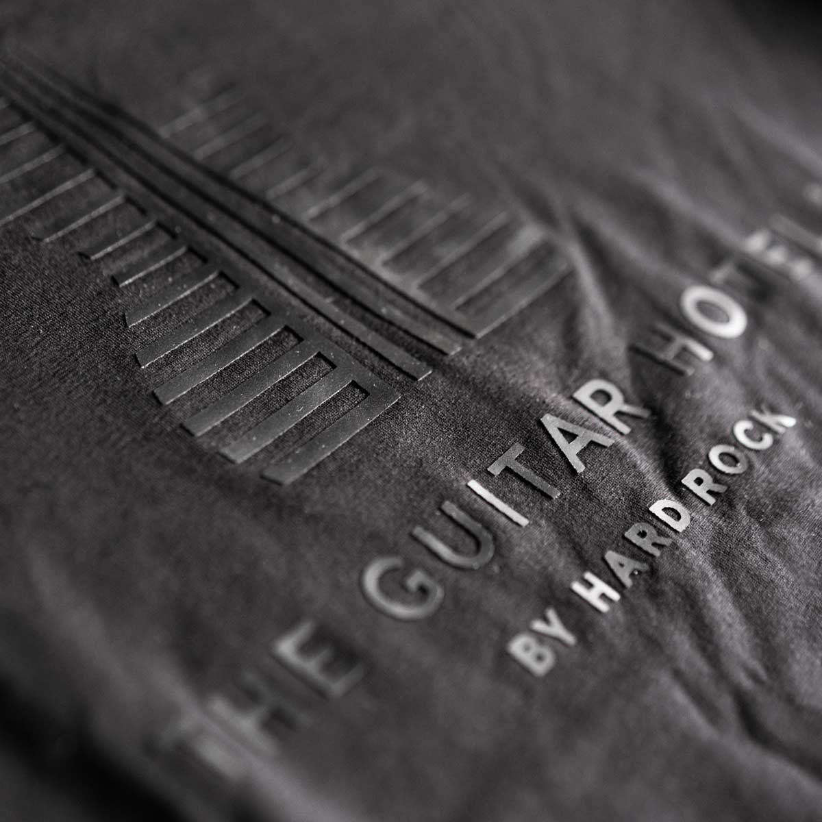 Men's Guitar Hotel Faux Leather Logo Tee image number 1