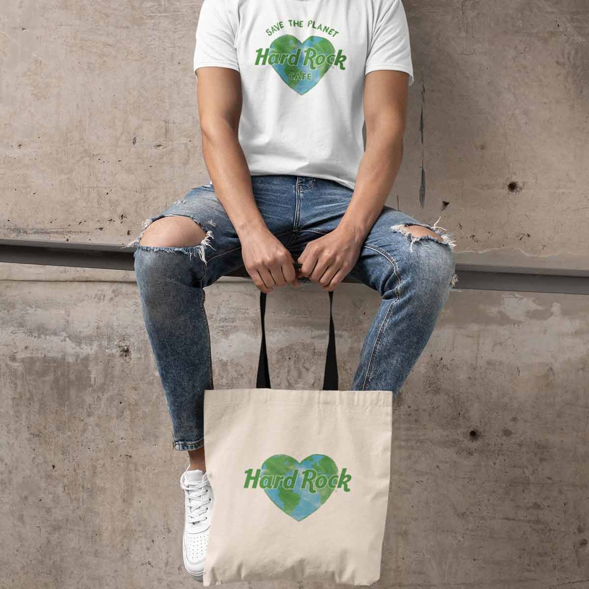 Hard Rock Save the Planet Heart Tote in Organic Cotton image number 4