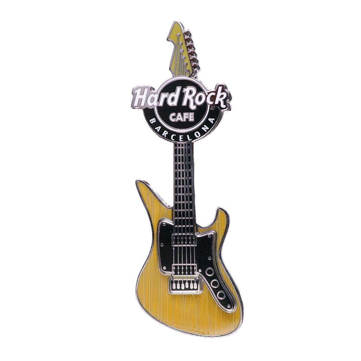 Woodgrain Retro Guitar Magnet image number 1