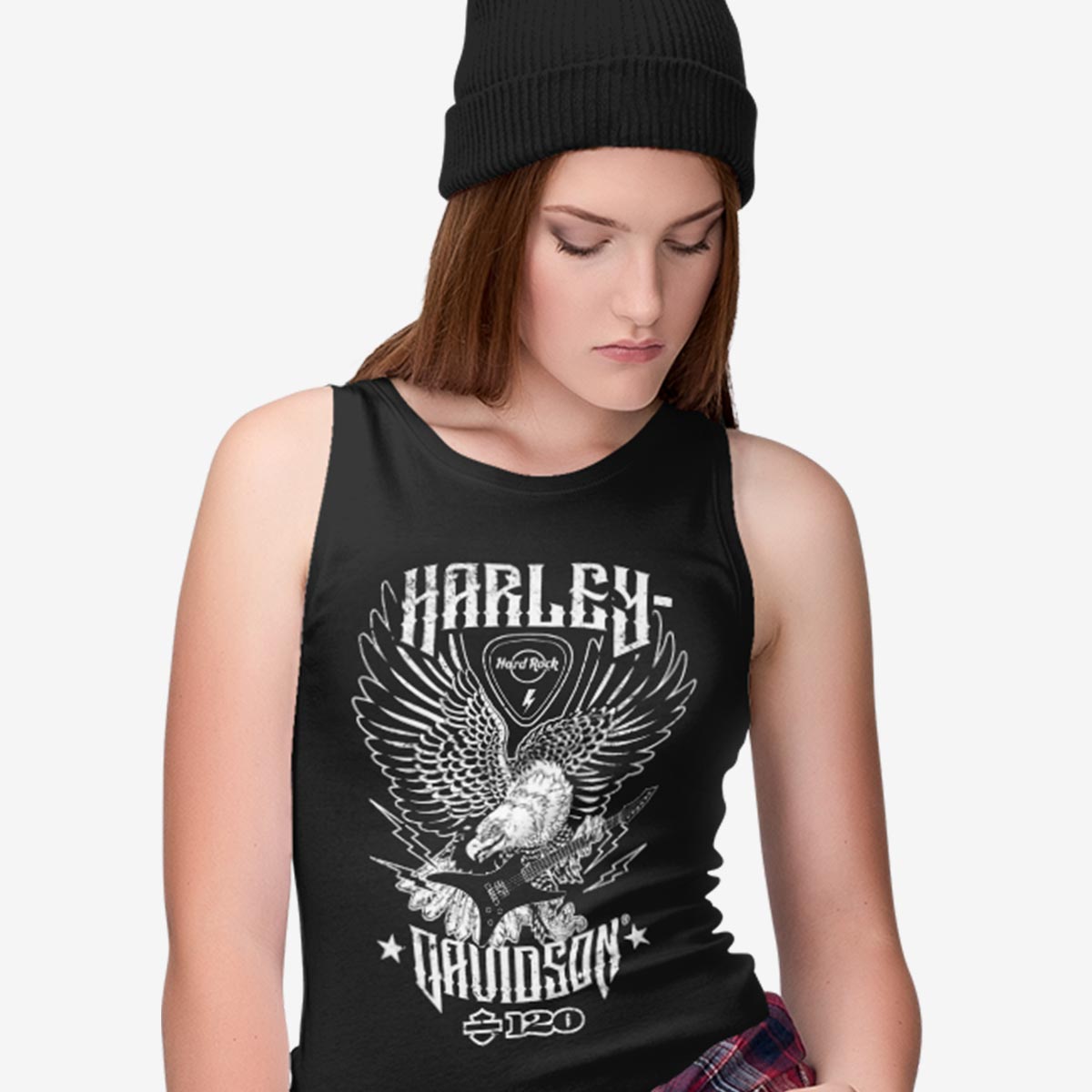 Harley Davidson Ladies Muscle Tank Top in Black image number 6