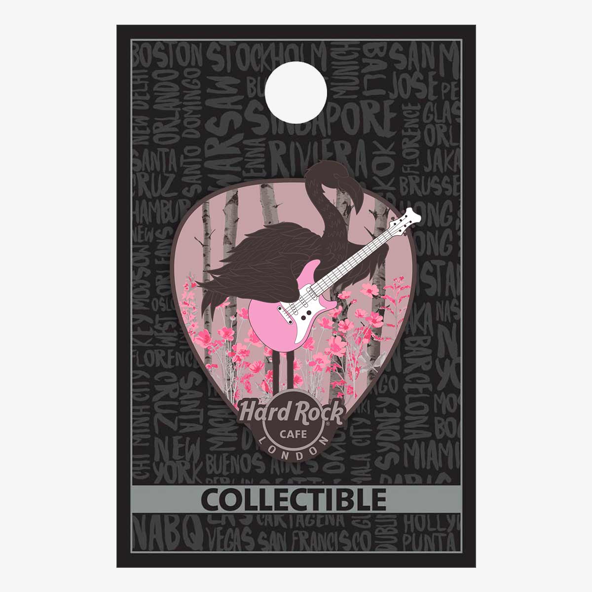 Collectible London Flamingo Guitar Pin image number 2
