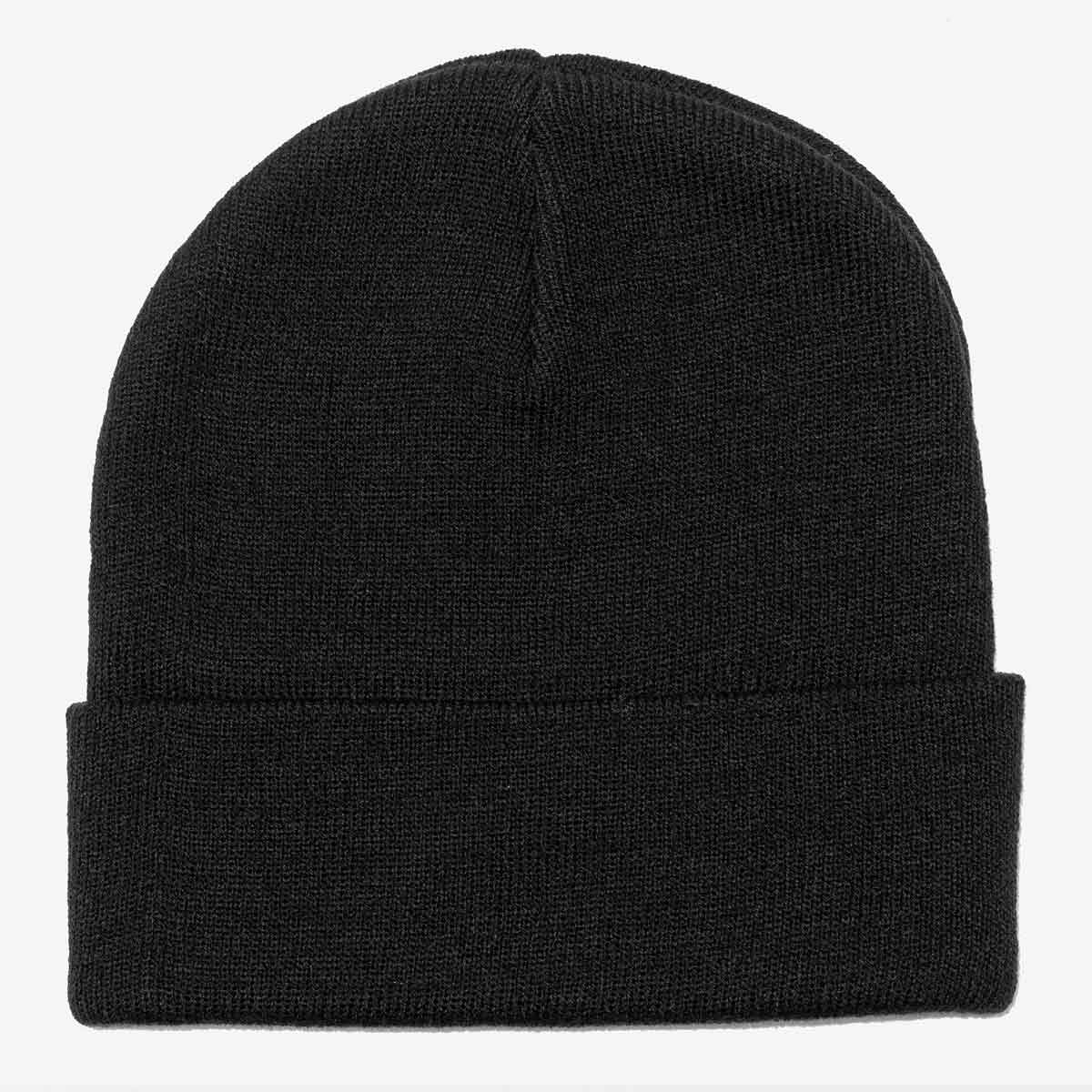 Smile Face Embroidered Long Beanie - Black OSFM