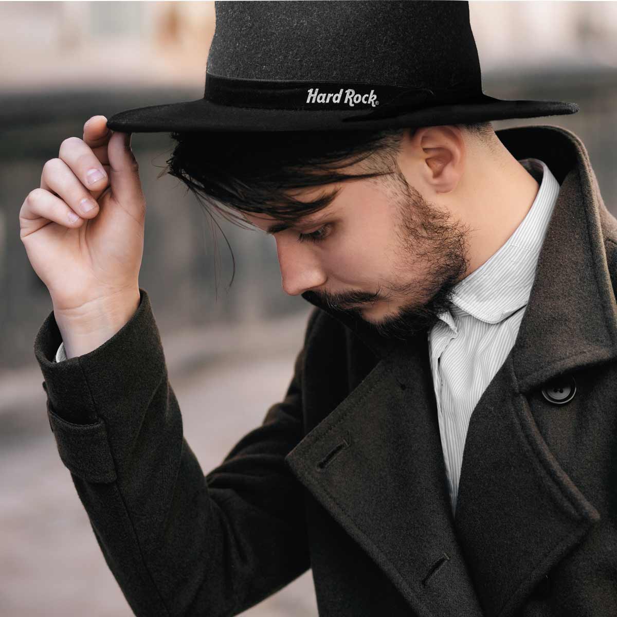Flat Brim Wool Hat in Gray image number 6