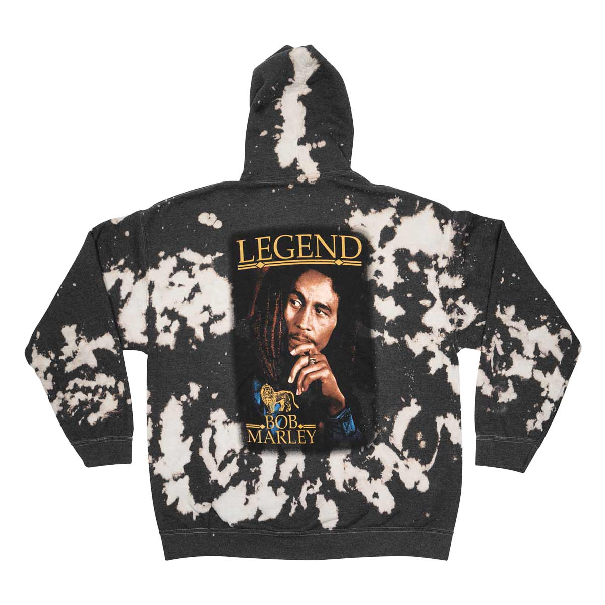Bob Marley Adult Fit Hoodie with Bleach Effect Design image number 9