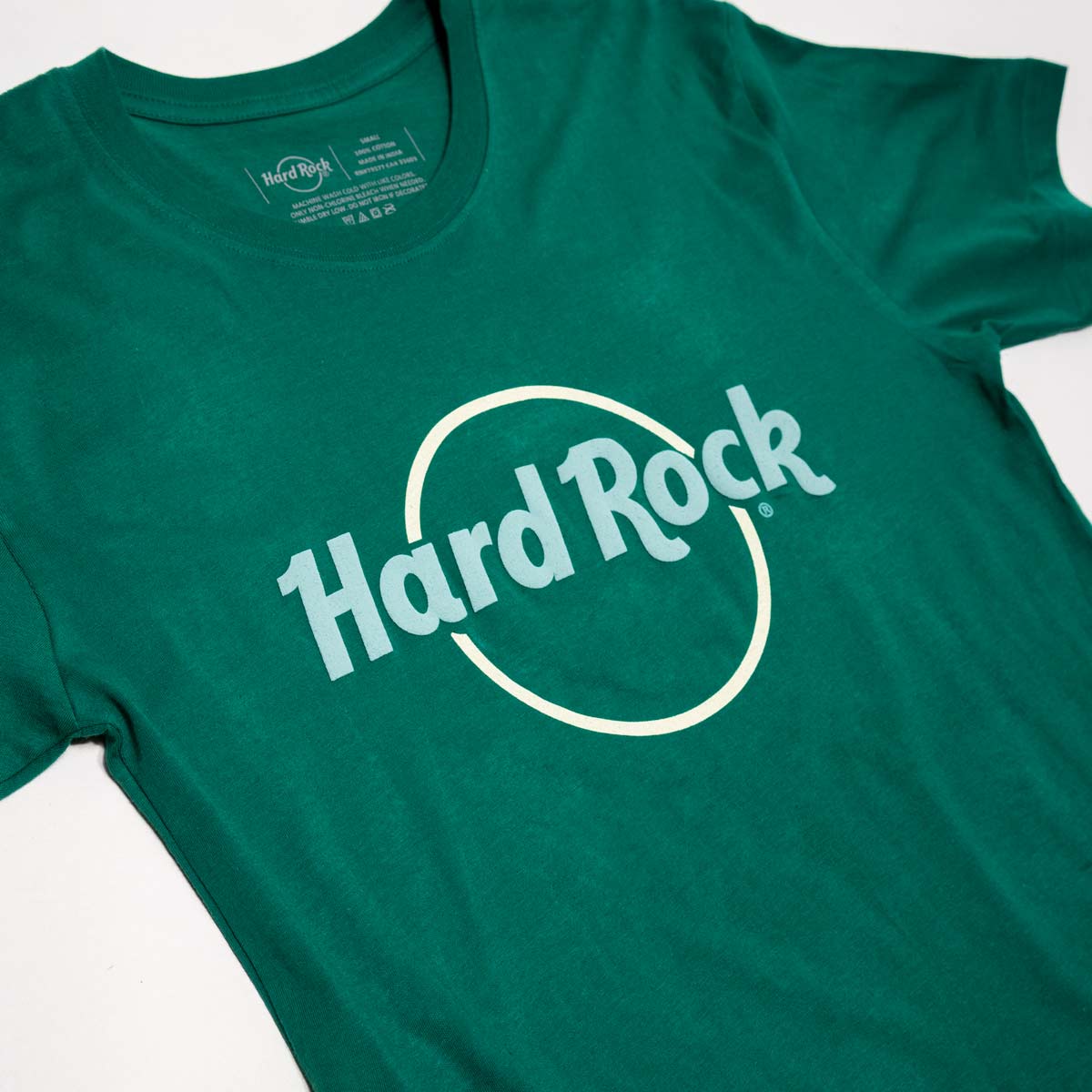 Hard Rock Adult Fit Pop of Color Tee in Deep Teal Green image number 2