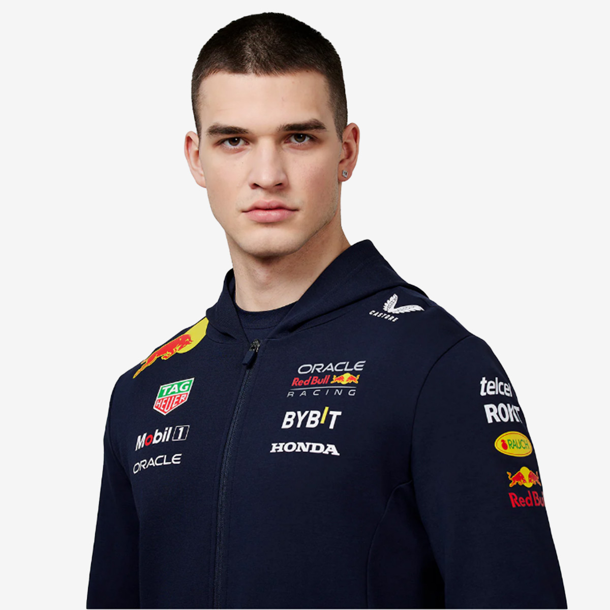 Adult Fit Castore Oracle Red Bull Racing Team Zip Hoodie in Navy image number 3