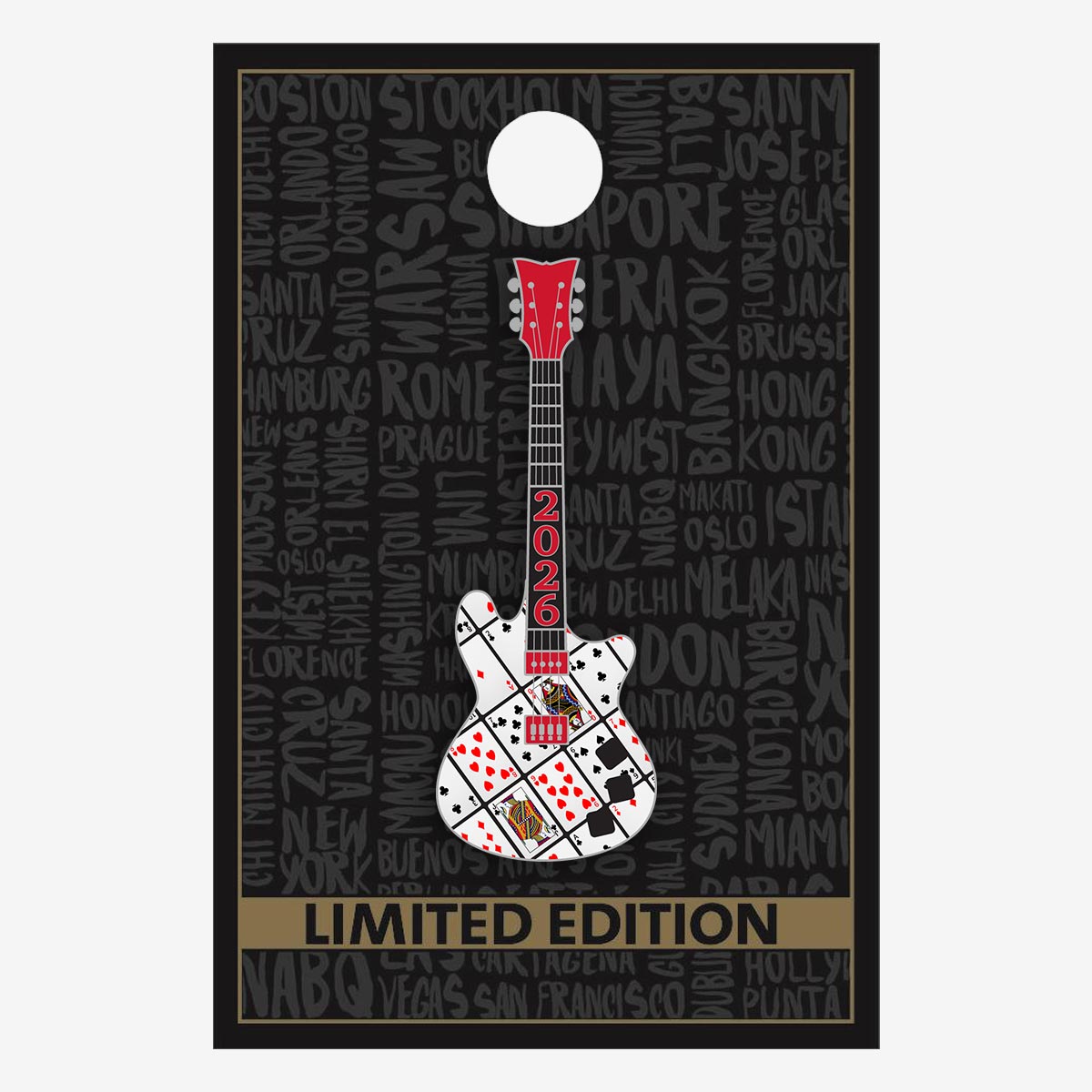 Limited Edition Las Vegas Card Guitar 2026 Pin image number 2