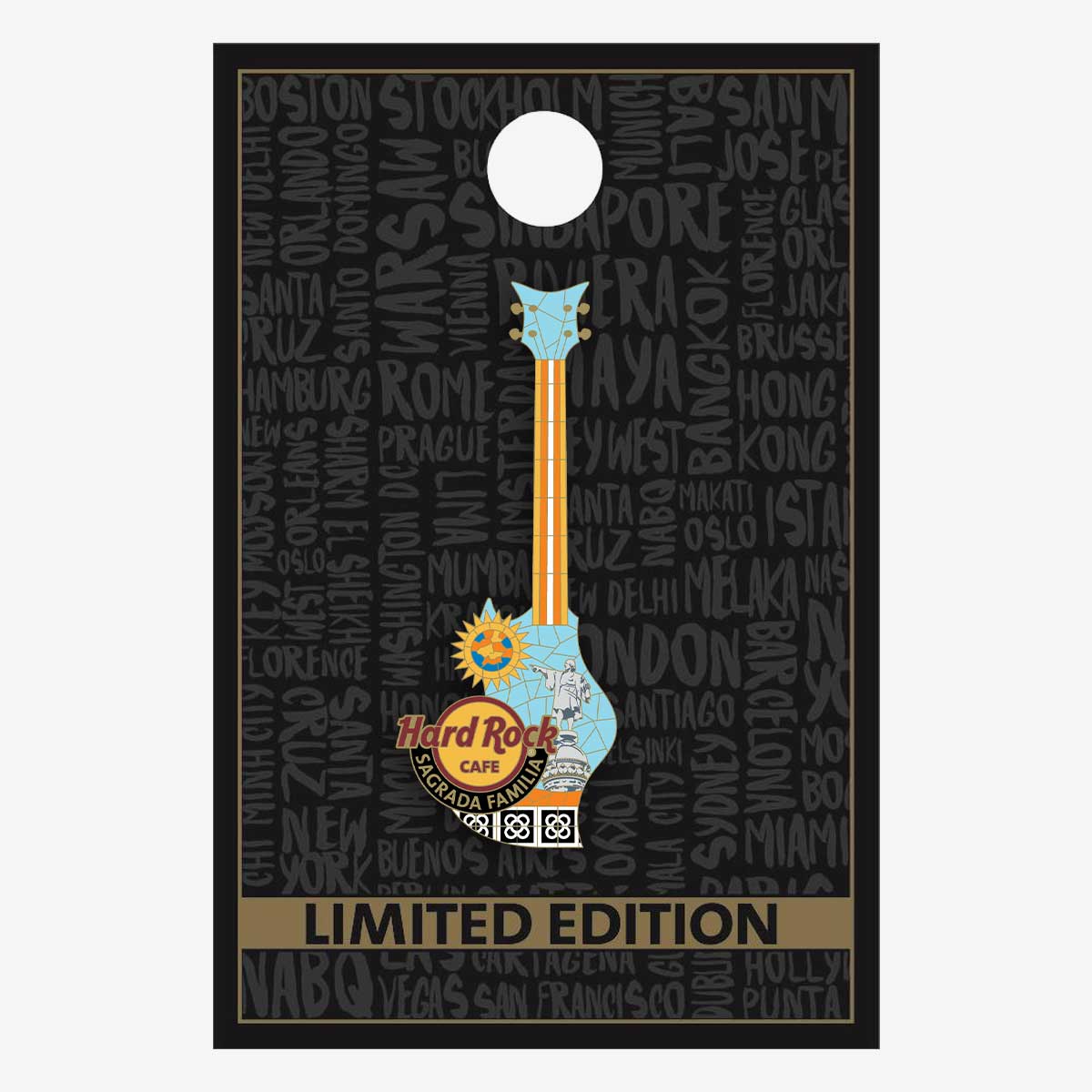 Limited Edition Sagrada Familia Puzzle Guitar Pin image number 2