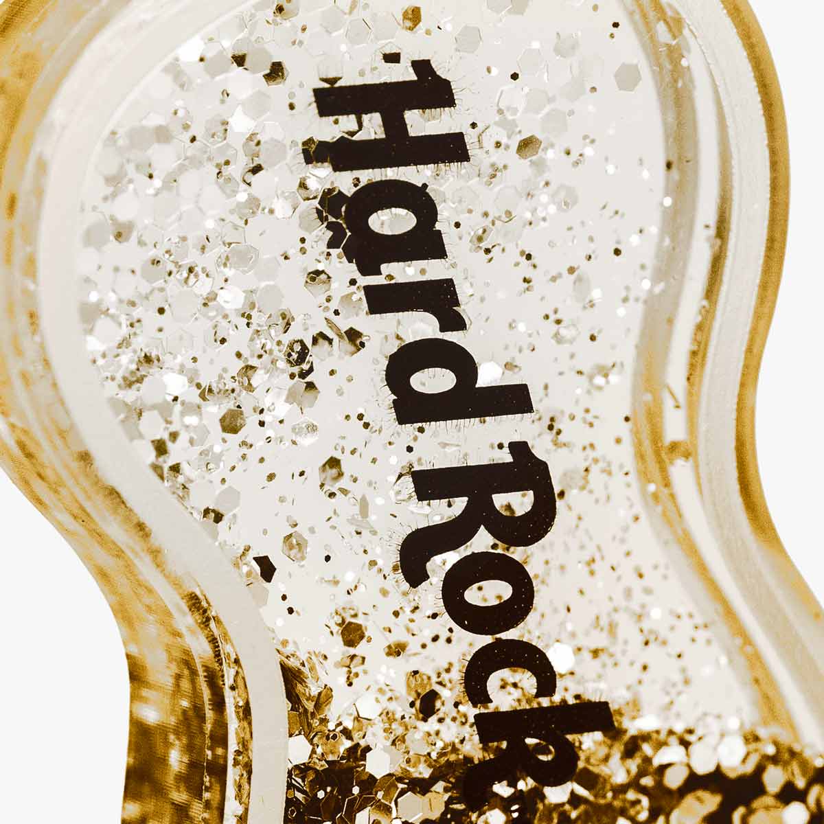 Hard Rock Metallic Gold Glitter Keychain image number 2