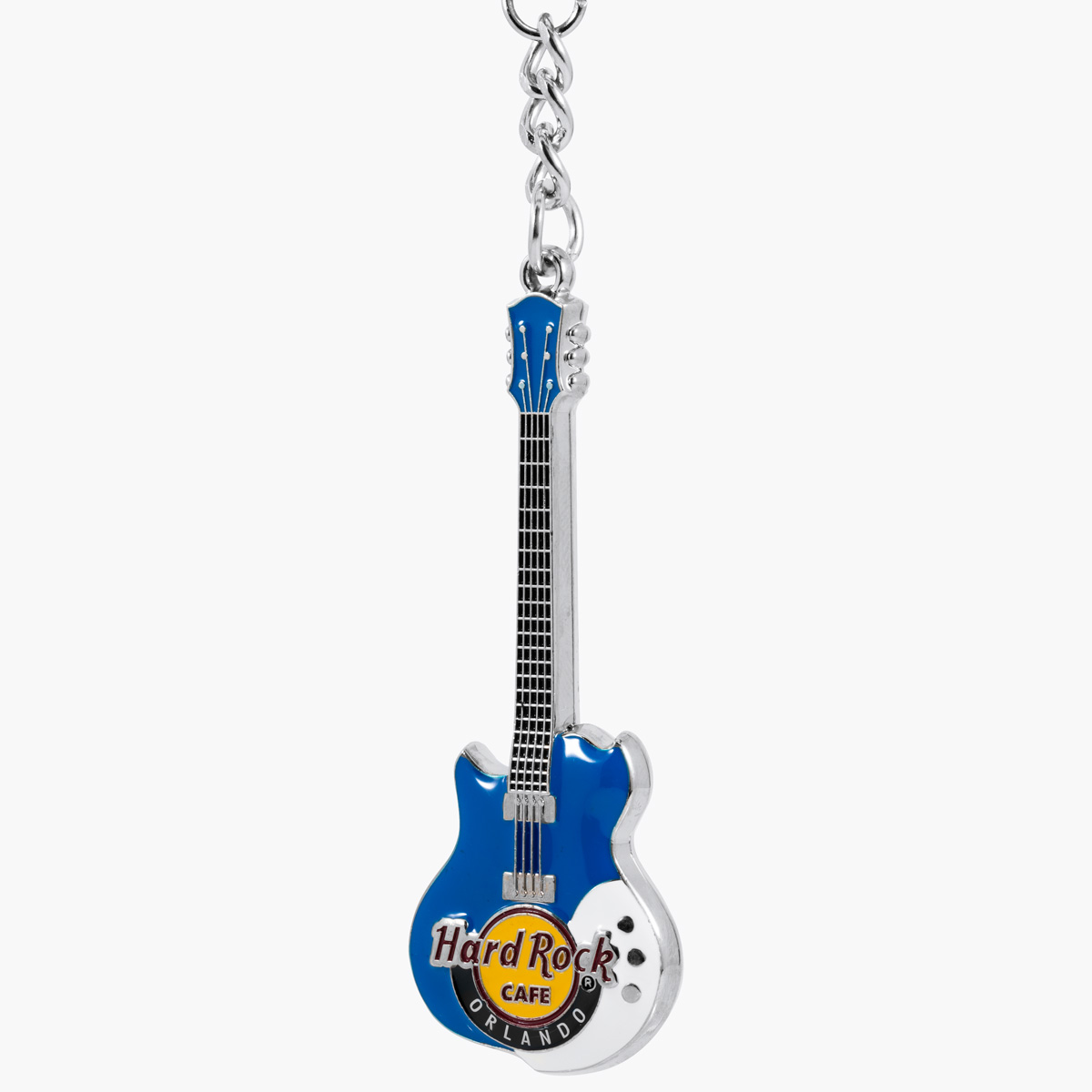 3D Enamel Guitar Keychain (Blue or Red) image number 2