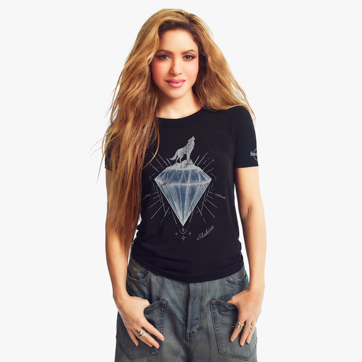 Shakira Diamond Wolf Tee in Black image number 1