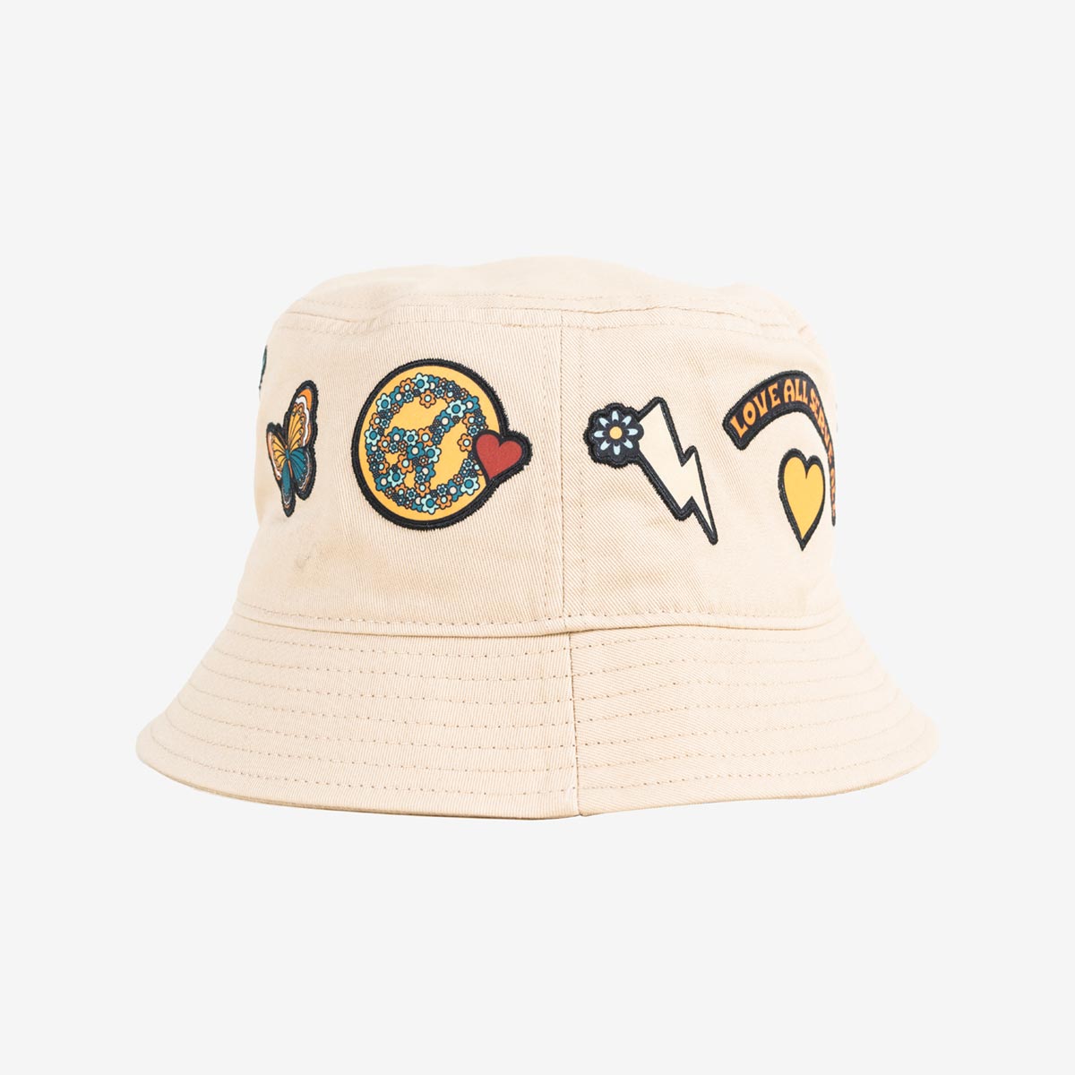 Hard Rock Music Festival Bucket Hat with Patches in Khaki - Brown