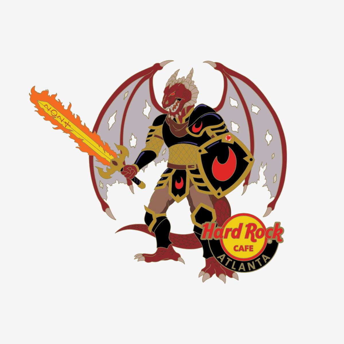 Limited Edition Pin Fire Dragon Atlanta image number 1