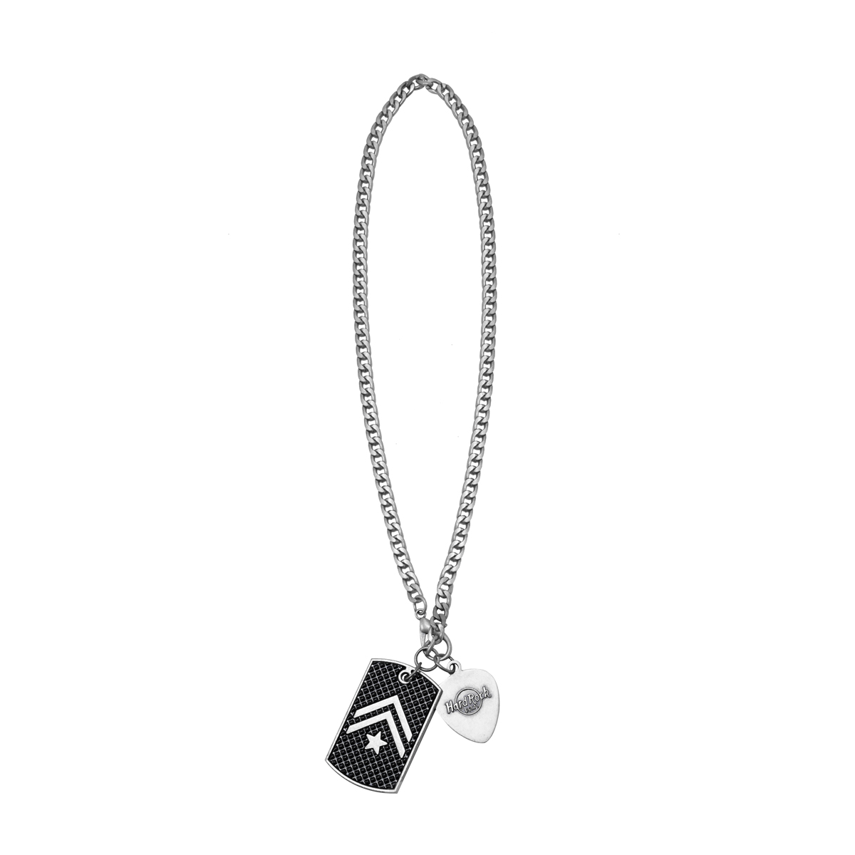 Chevron Stripe Dog Tag and Guitar Pick Chain image number 2