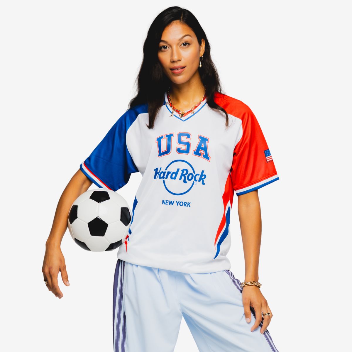 USA Soccer V-Neck Tee in White image number 1