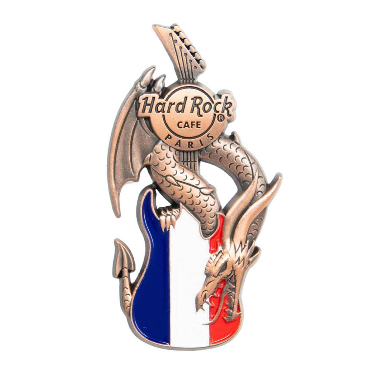 3D Dragon and Flag Guitar Pin image number 1