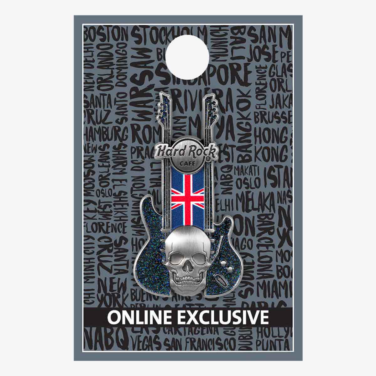 UK 3D Skull Flag Guitar Series Pin image number 2