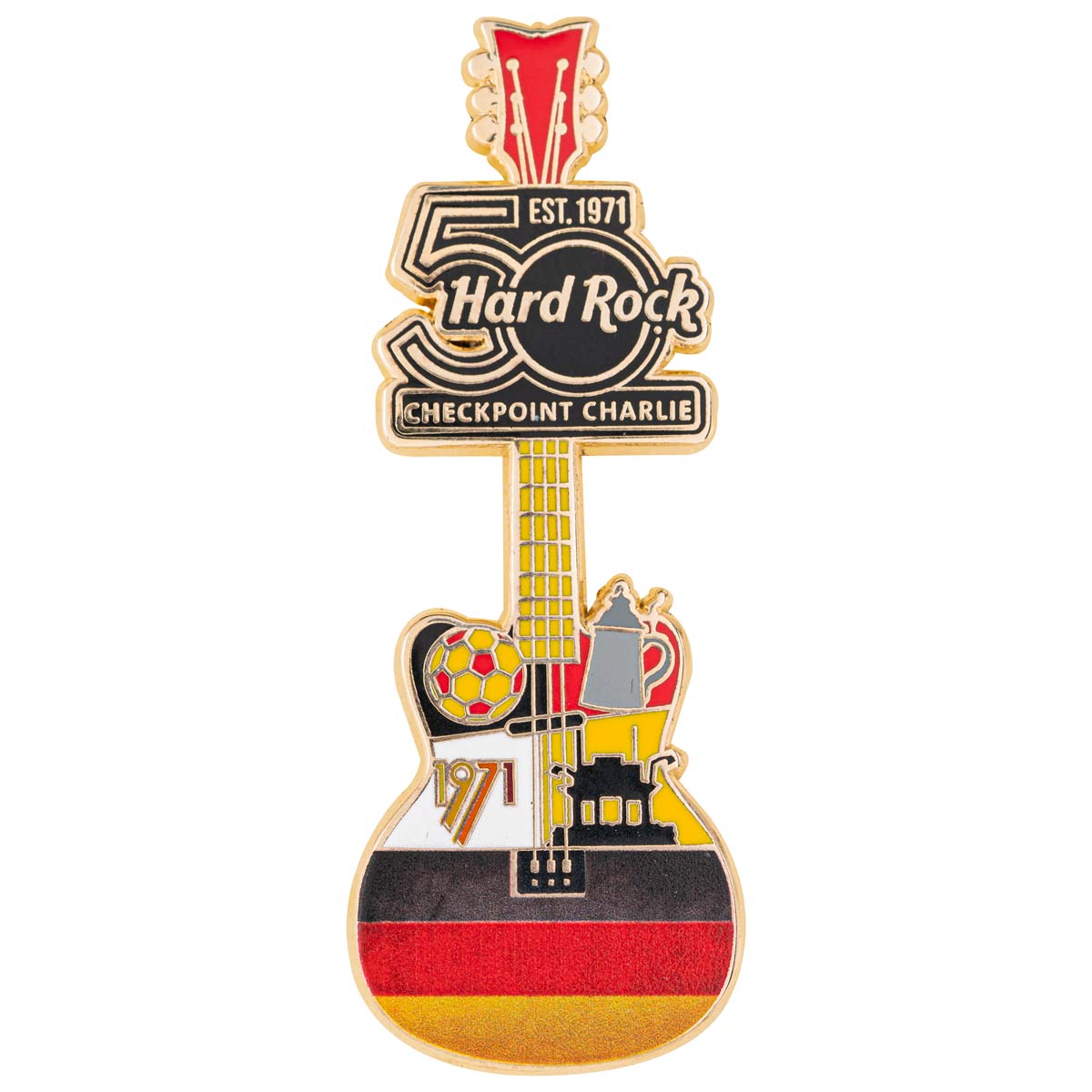 50th Anniversary Checkpoint Charlie City Icon Guitar Pin image number 1