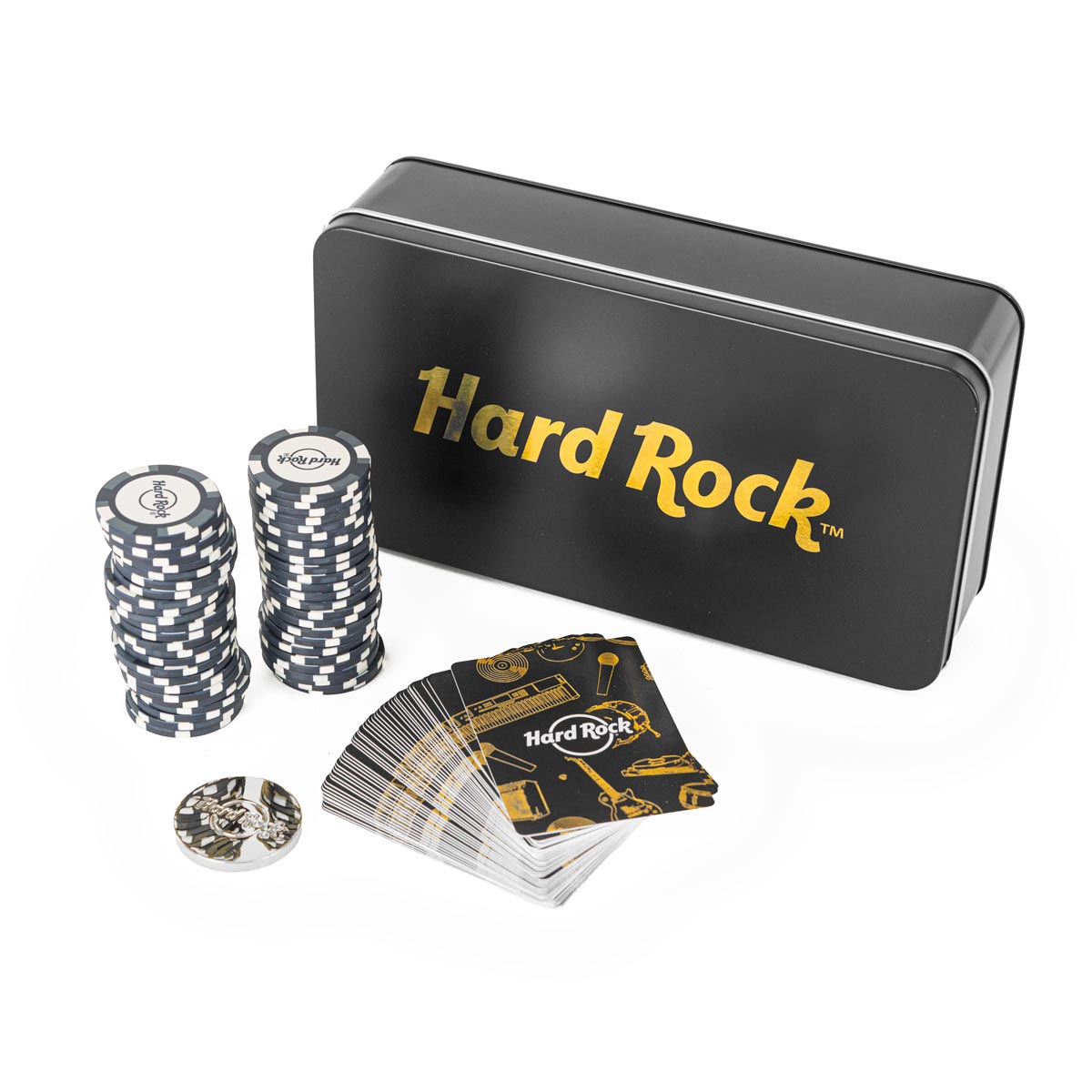 Hard Rock Metallic Tin Poker Set image number 6