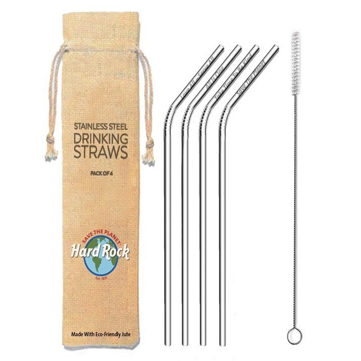 Save the Planet Stainless Steel Straw Set image number 1