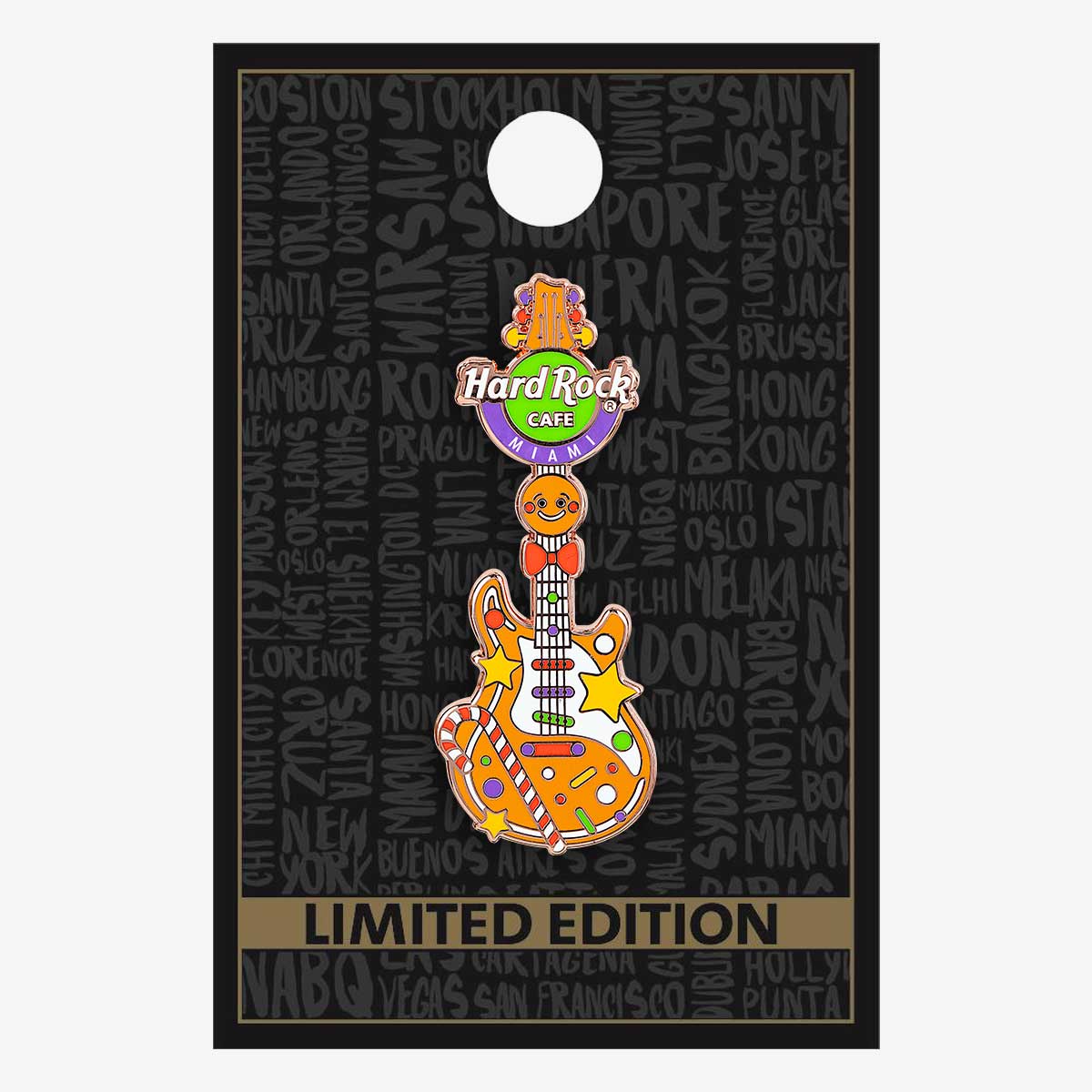 Limited Edition Gingerbread Guitar Pin image number 2