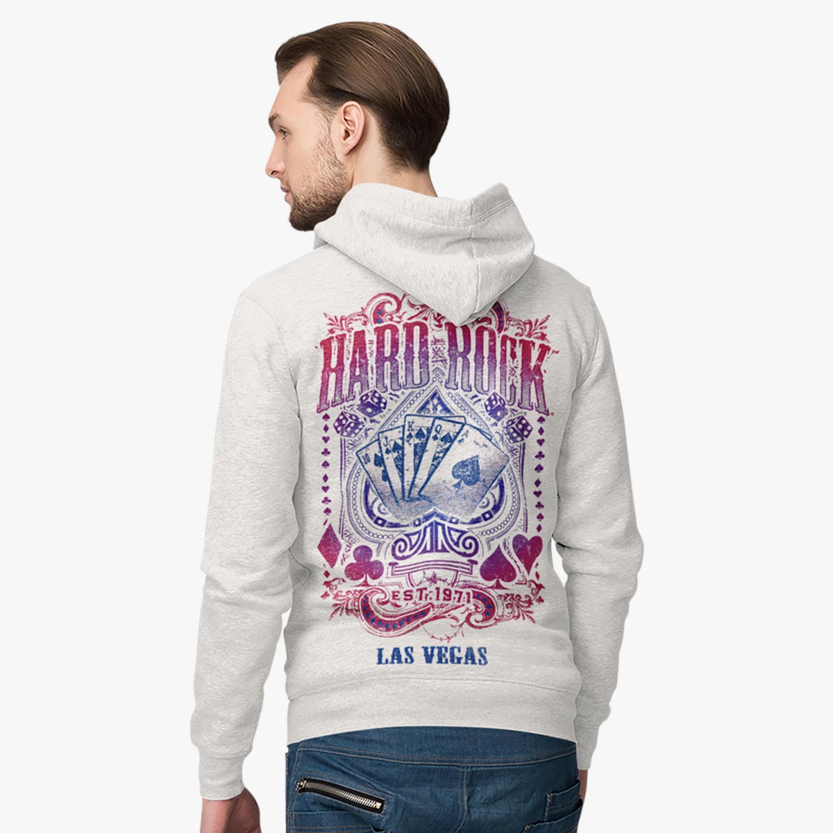 Casino Spade Oatmeal Heather Zip Hoodie image number 1